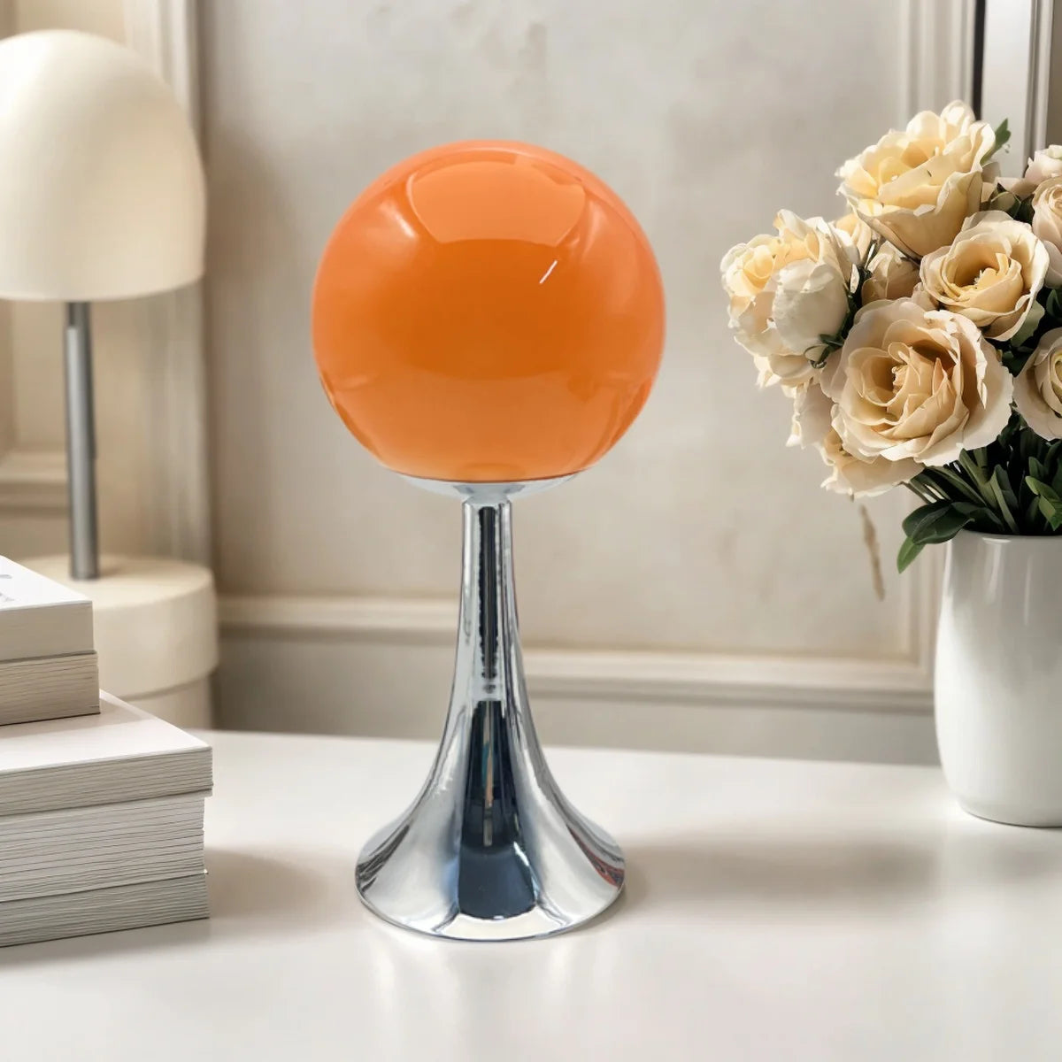 Moktan Sabai Glass Round Table Lamp Home Bedroom Desk Night Light Atmosphere Bedside Lamp