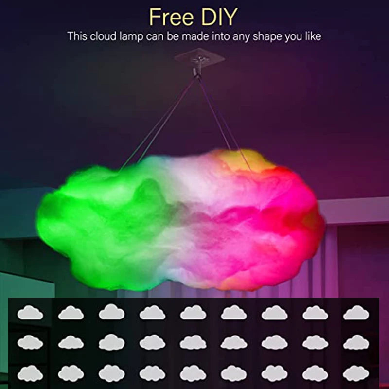 Moktan Sabai 3D Cloud LED Lamp Multicolor Bedroom Light Music Sync Thunder Clouds Smart USB