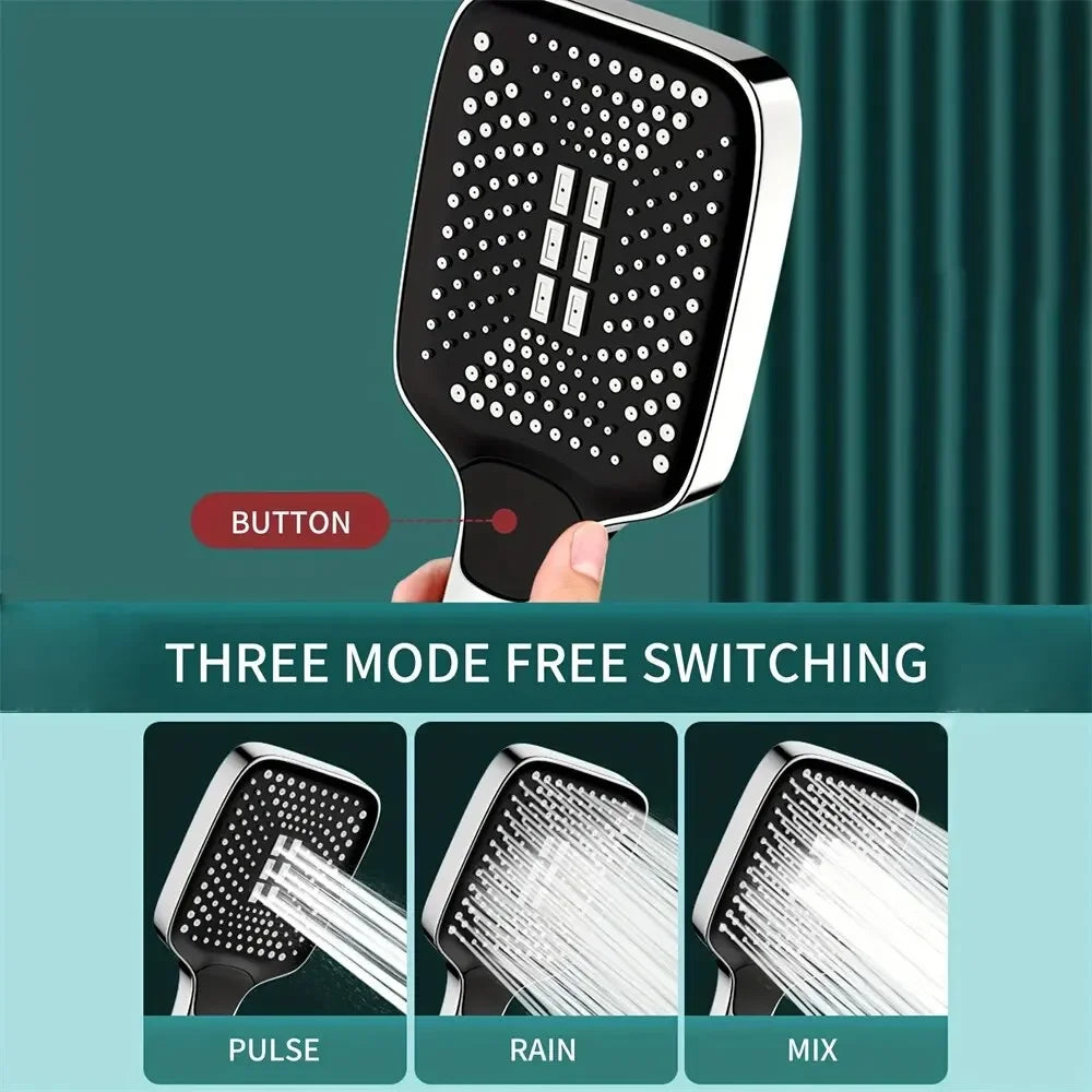 Moktan Sabai Adjustable Rainfall Shower Head 3 Mode High Pressure Water Saving Bathroom Mixer