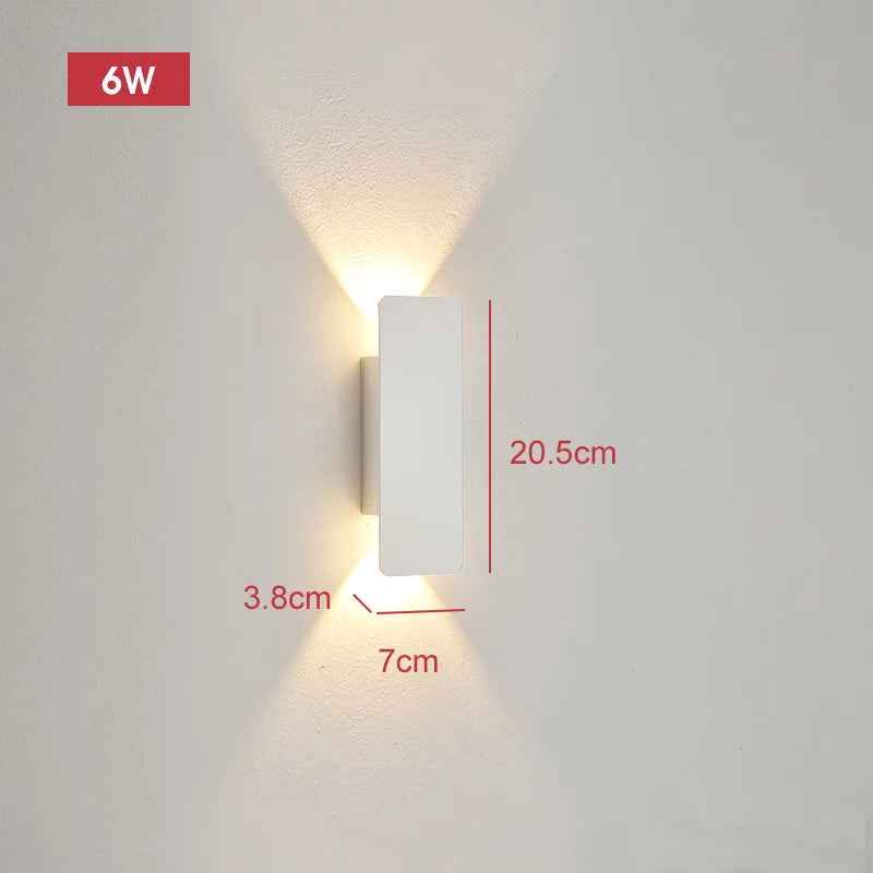 Moktan Sabai Outdoor Waterproof Wall Light – 18W LED Black Aluminum Exterior Lamp for Bedroom outdoor 20cm white body-6w