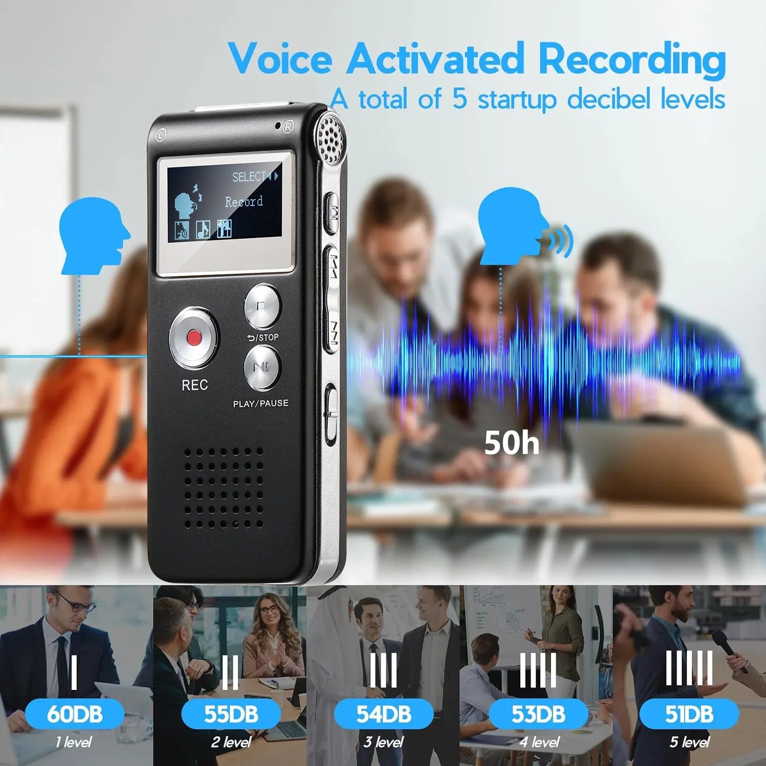 Moktan Sabai Voice Activated Digital Recorder Portable Lecture Audio Recorder N28