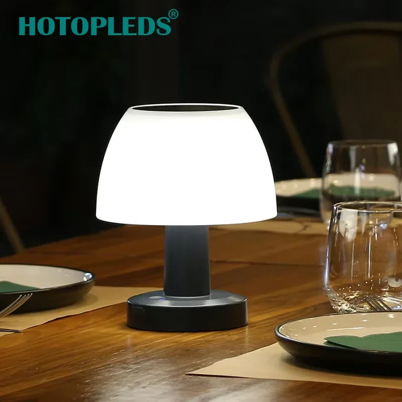Solar LED Table Lamp Outdoor Rechargeable Cordless Desk Light for Home Décor