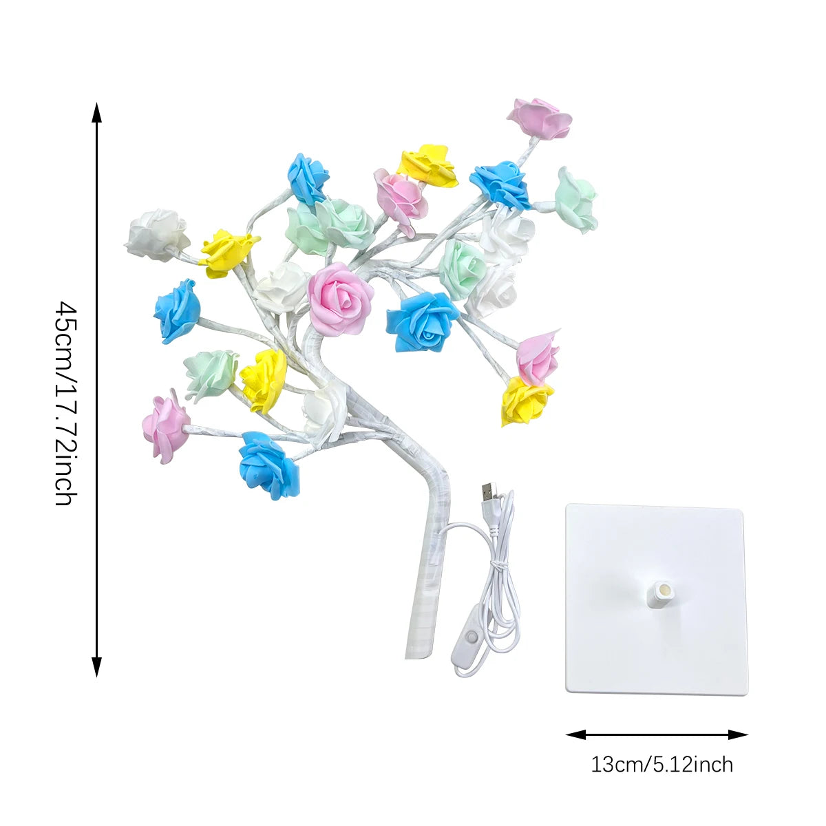 Moktan Sabai 108LED Rose String Table Lamp | USB Powered Romantic Night Light for Party Decor