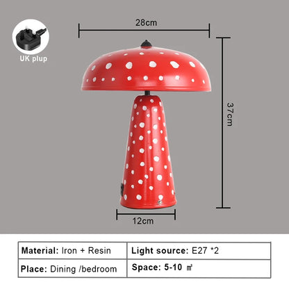 Touch LED Mushroom Table Lamp Night Light Wireless Charging Bedside Desk Lamp