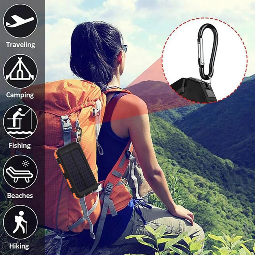 Moktan Sabai Solar Power Bank 20000mAh Portable Charger External Battery LED Light for Phones