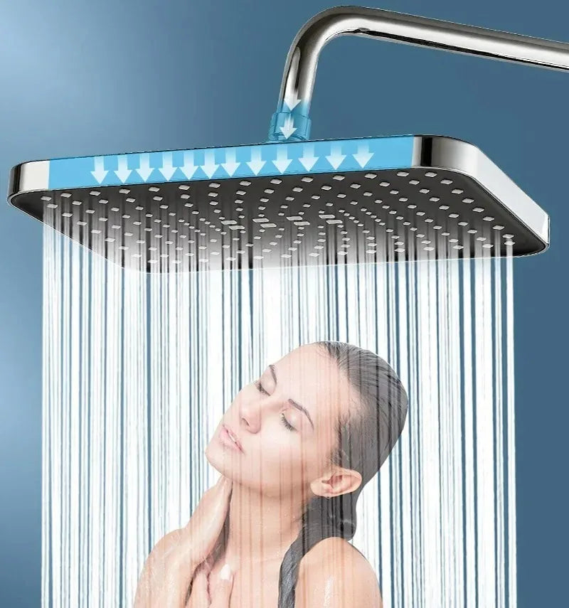 Moktan Sabai 14" High Pressure Rain Shower Head Top Spray 360° Swivel Water Saving Flow