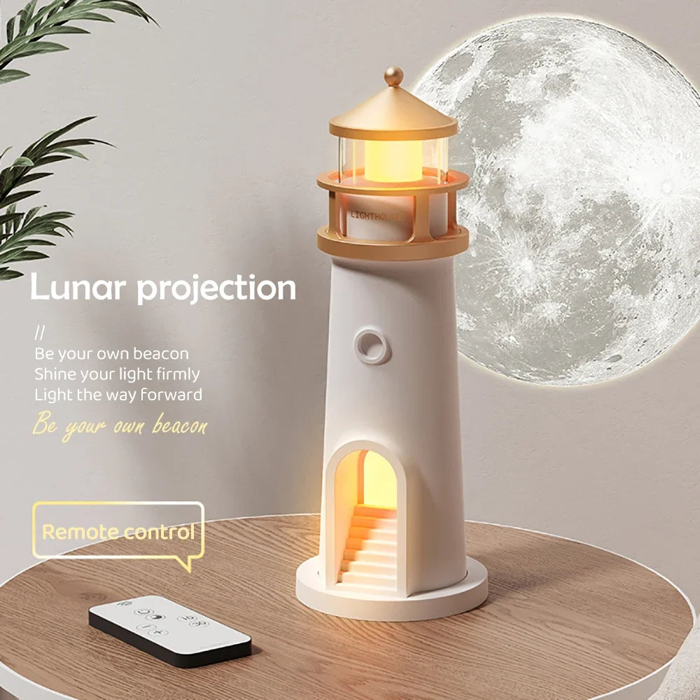 Moktan Sabai Moon Projection Night Light Lighthouse Lamp Motion Sensor Dimmable Bluetooth Gift