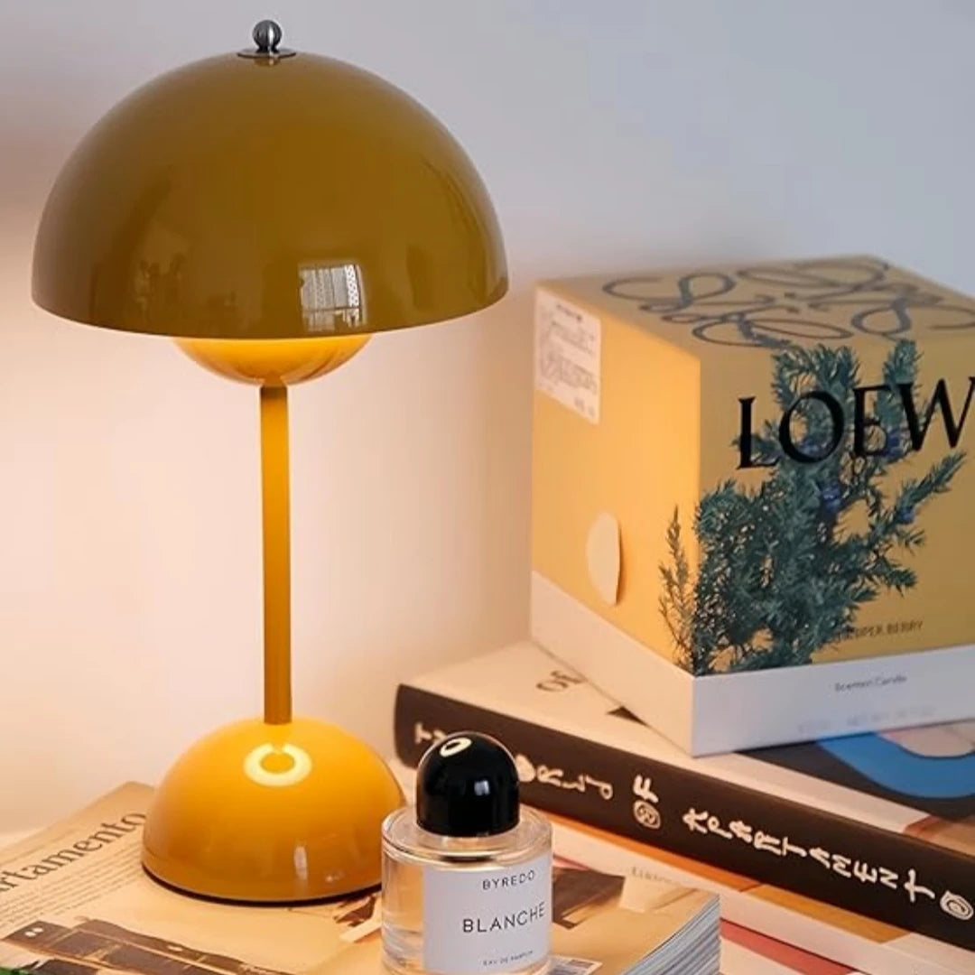 Moktan Sabai Modern Mushroom Night Light Touch Color Changing LED Bedside Lamp for Home Décor Yellow