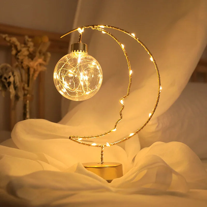 Moktan Sabai Moon Star LED Night Light Heart Iron Decor Indoor Lamp Gift Bedroom Ornament