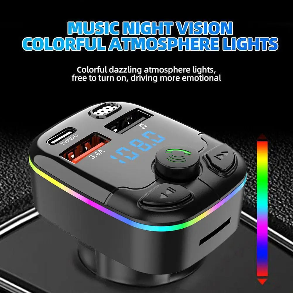 Moktan Sabai Bluetooth 5.0 FM Transmitter Car Charger with PD QC3.0 Fast Charging and Type C Adapter