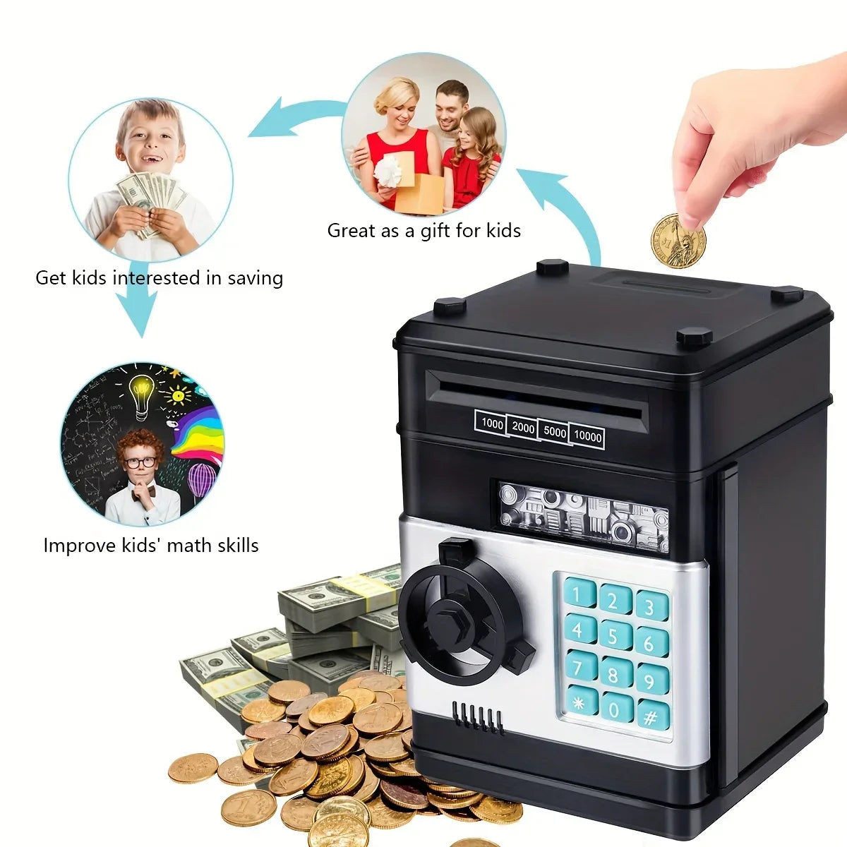 Moktan Sabai Electronic Piggy Bank Mini Safe Password Lock Cash Coin Saving Box Kids