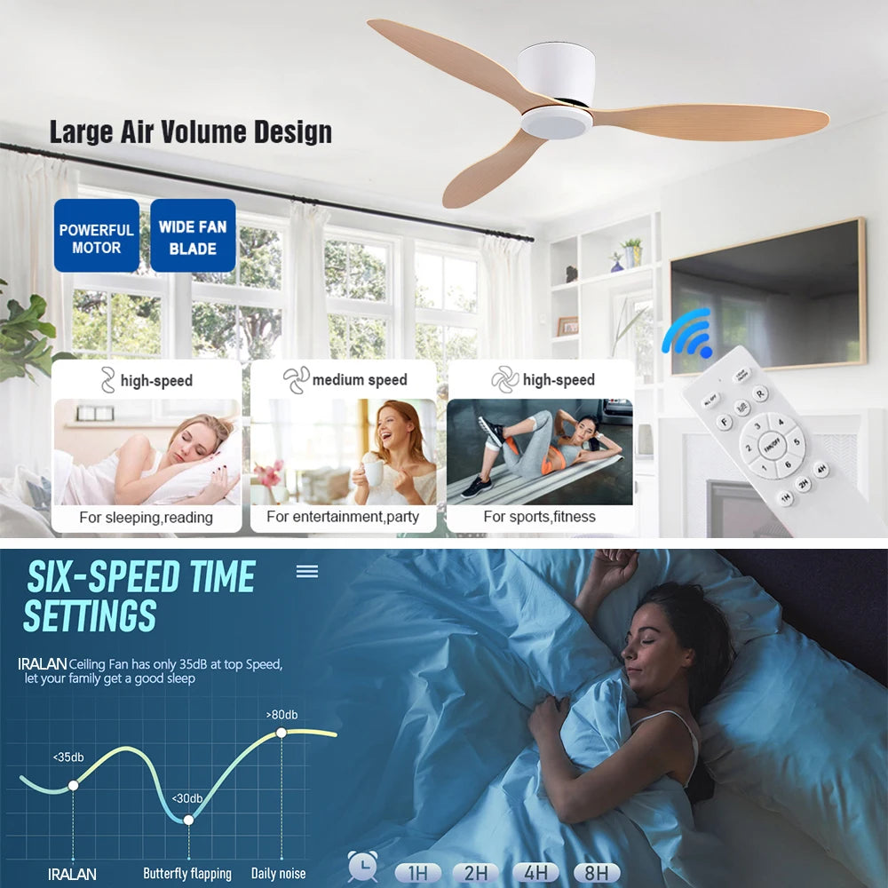 Moktan Sabai 42/52 Inch Ceiling Fan 6-Speed DC Motor Remote Control