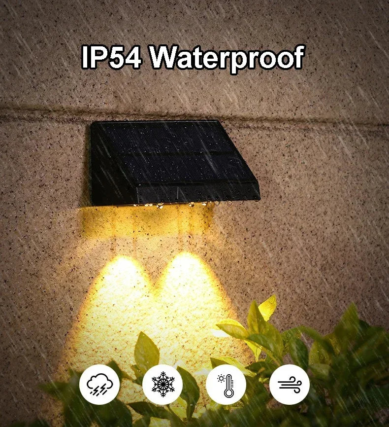 Moktan Sabai Solar Wall Light Outdoor – Waterproof LED Fence Lamp for Garden, Patio & House Sign