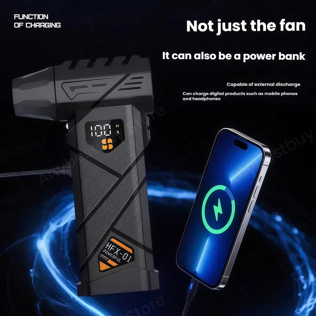 Moktan Sabai Wireless Air Blower – HFX-01 Turbo Compressed Duster with Strong Airflow & Power Bank