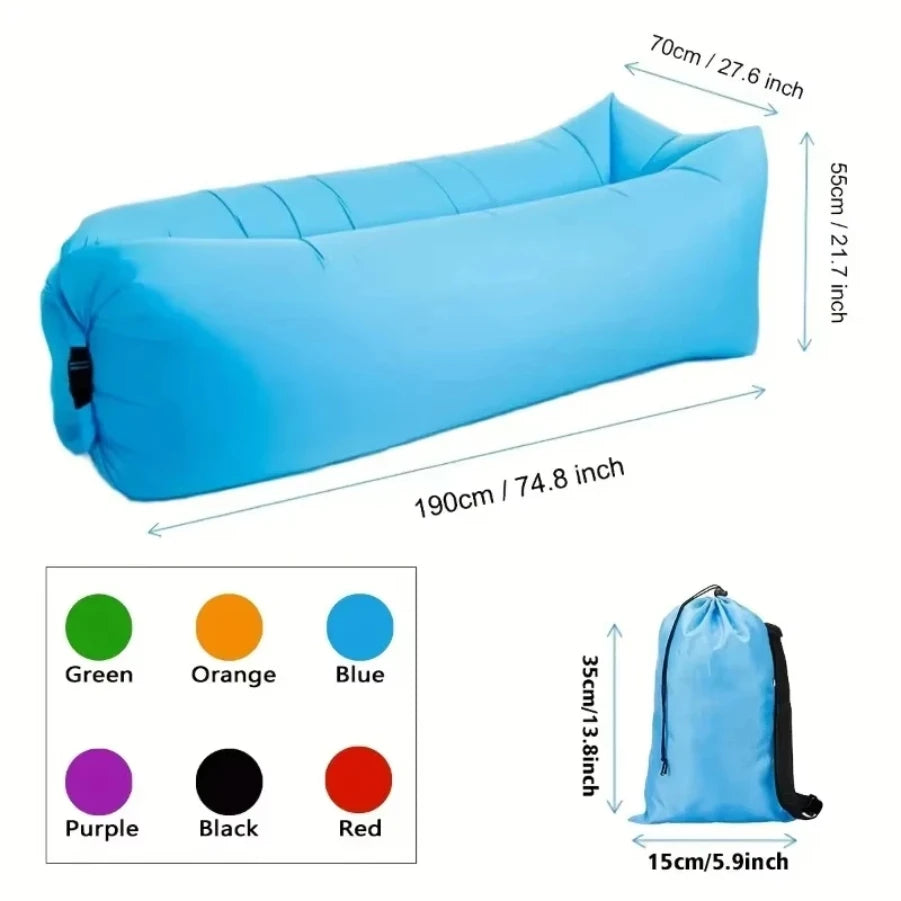 Moktan Sabai Inflatable Sofa Air Lounger Portable Camping Mat Beach Recliner Outdoor Chair