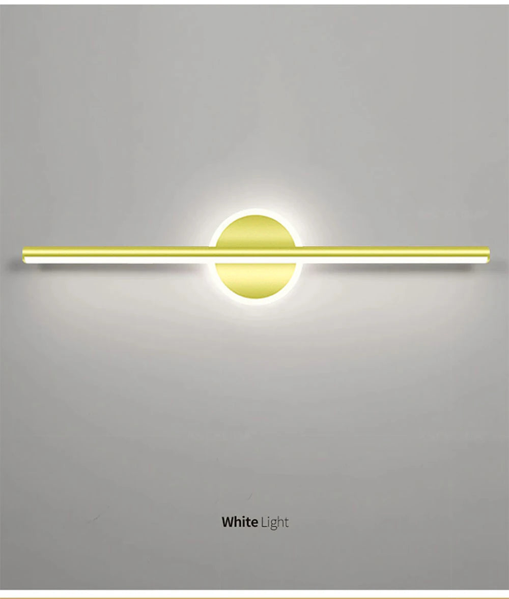 Moktan Sabai LED Mirror Front Wall Light – 40/60cm Gold Black Indoor Lamp for Bathroom & Bedroom