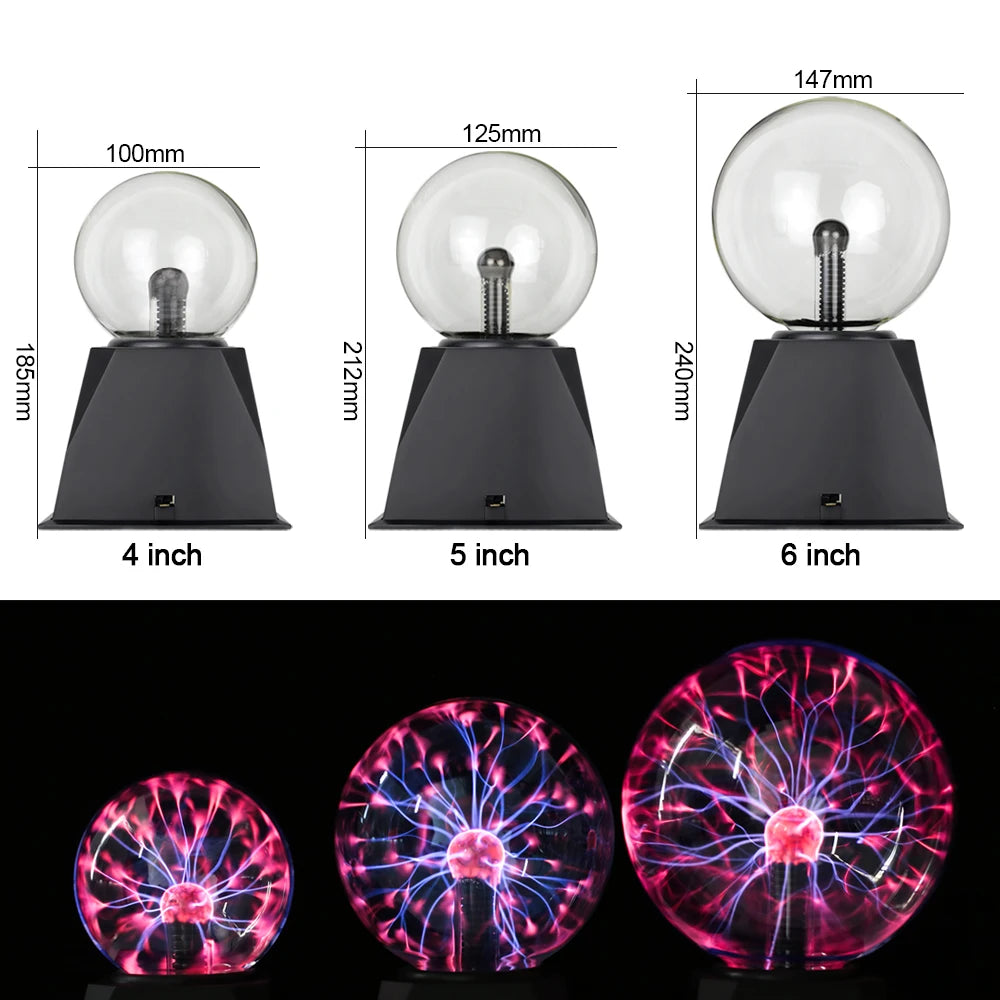 Moktan Sabai Magic Crystal Plasma Ball Lamp – LED Night Light for Kids, Bedroom & Novelty Decor