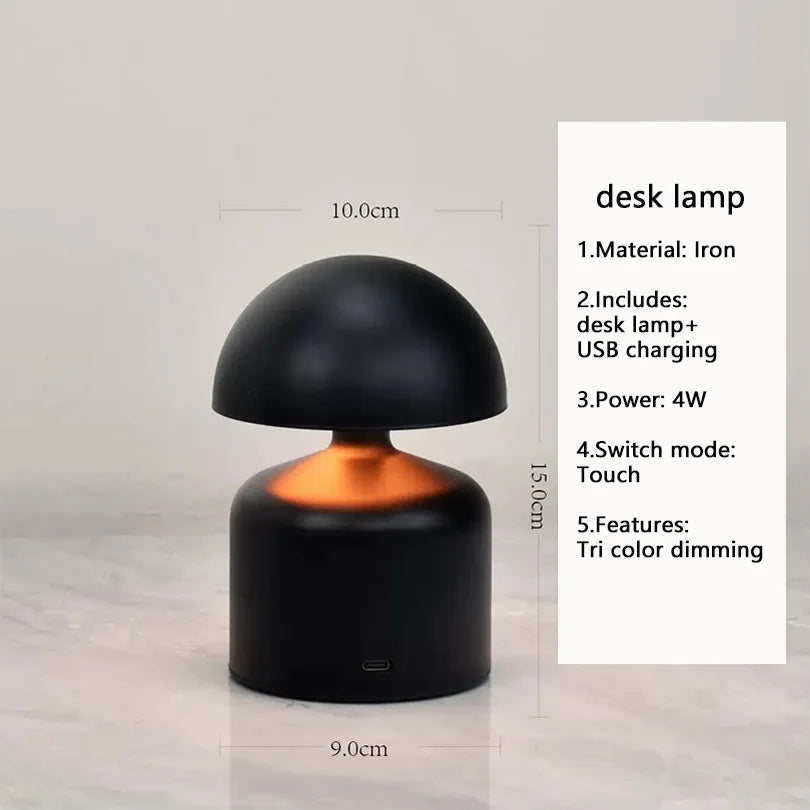 Moktan Sabai Touch LED Table Lamp USB Rechargeable 3 Color Dimming Bedside Night Light