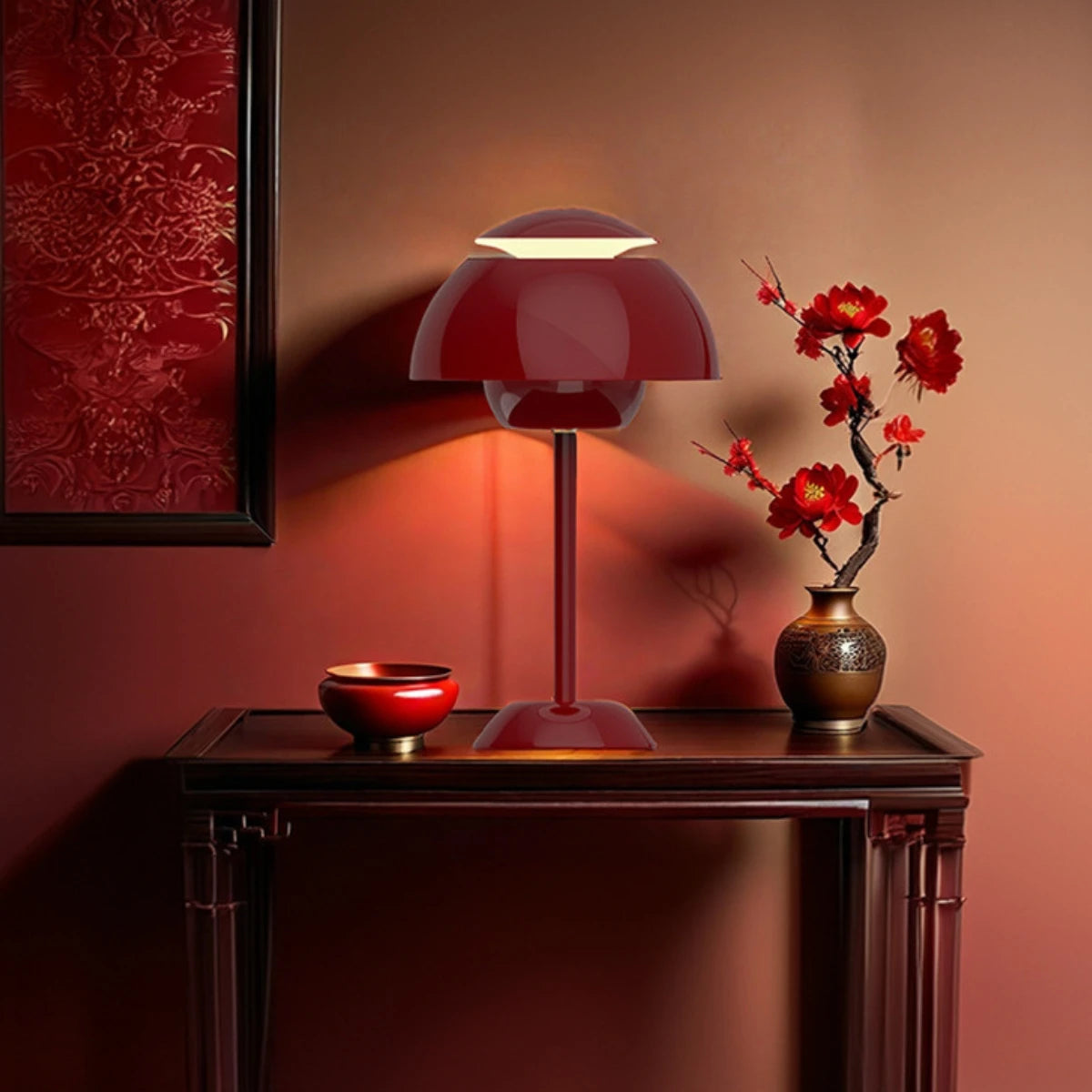 Moktan Sabai USB Touch Mushroom Table Lamp | Tri Color Dimmable LED Bedside Night Light