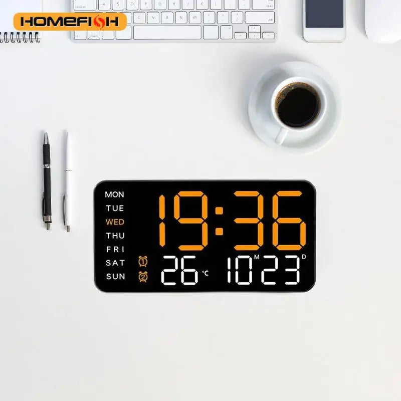 Moktan Sabai Giant Digital Wall Clock with Temperature Date Time Smart Home LED Display
