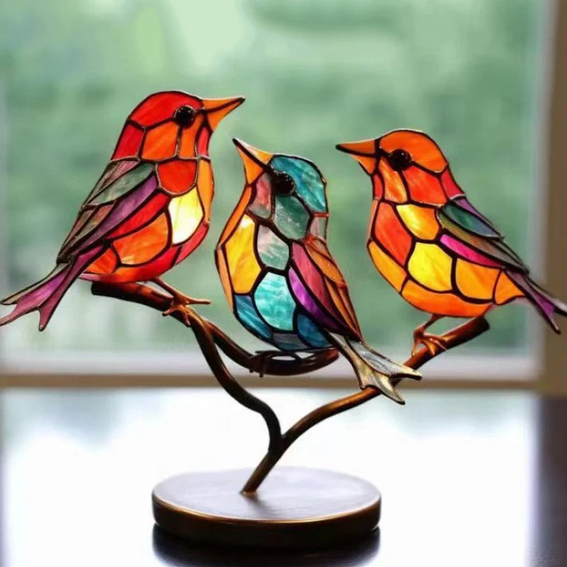 Moktan Sabai Colorful Bird Acrylic Desktop Decor Small Ornament for Home Office Shelf G1905C