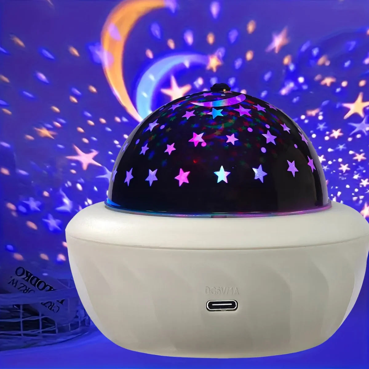 Moktan Sabai USB RGB Starry Night Sky Projector | Rotating Moon Stars Room Decor Lamp