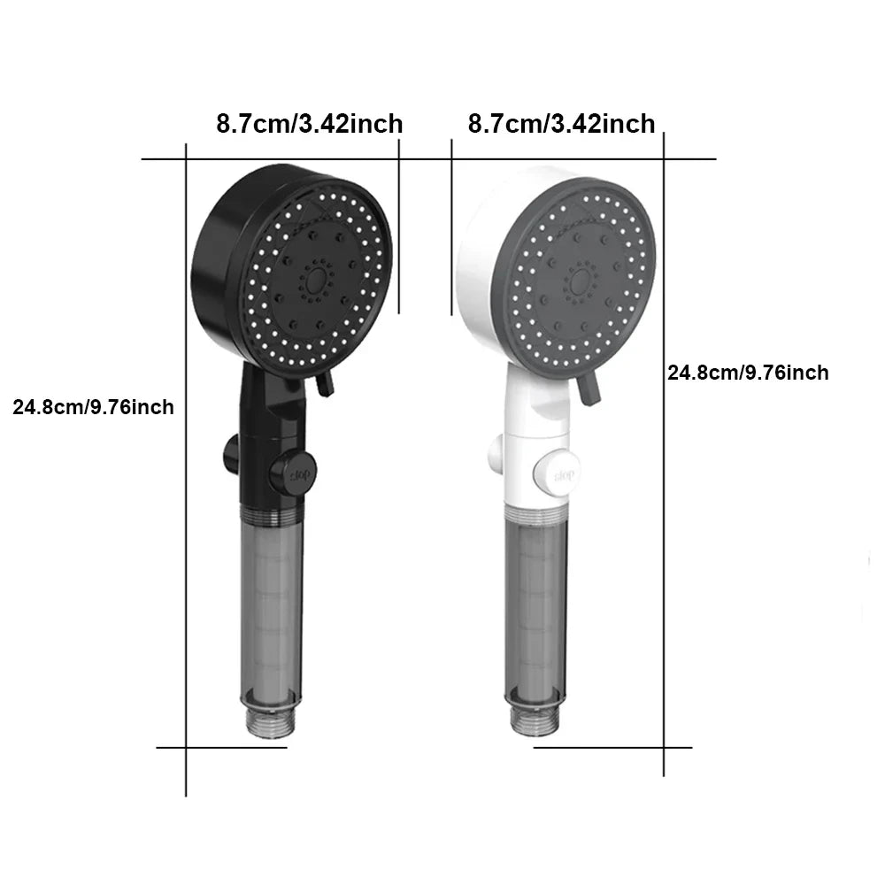 Moktan Sabai High Pressure Water Saving Shower Head Handheld with 10 Spray Modes Filter Nozzle