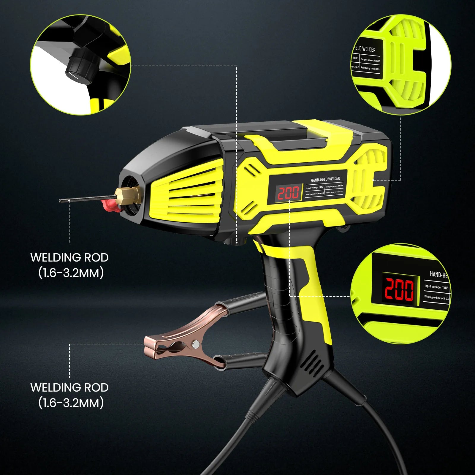 Moktan Sabai Portable 110V ARC Welder IGBT Inverter Handheld Stick Welding Machine 20-200Amp