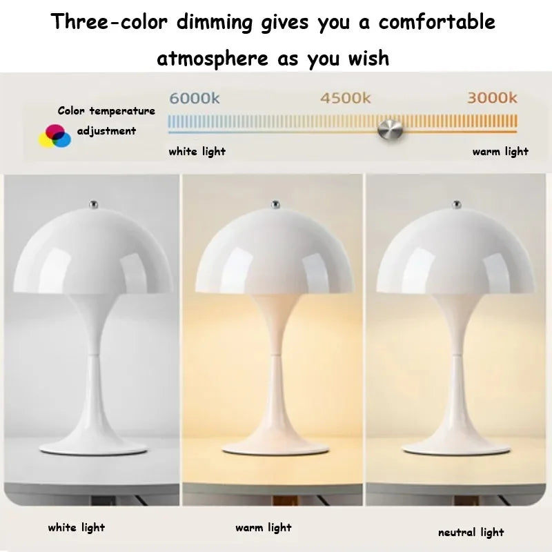 Rechargeable Dimmable LED Table Lamp Touch Control Bedside Light for Bedroom
