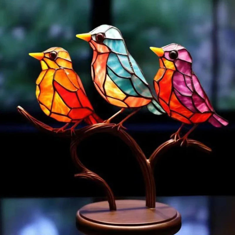 Moktan Sabai Colorful Bird Acrylic Desktop Decor Small Ornament for Home Office Shelf