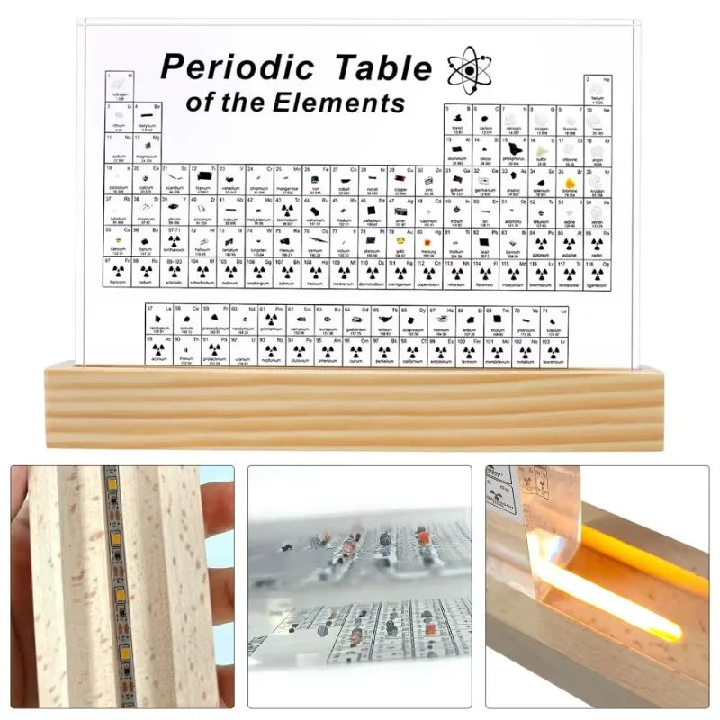 Moktan Sabai Acrylic Periodic Table Figurine – Mendeleev Science Desk Ornament Room Decor