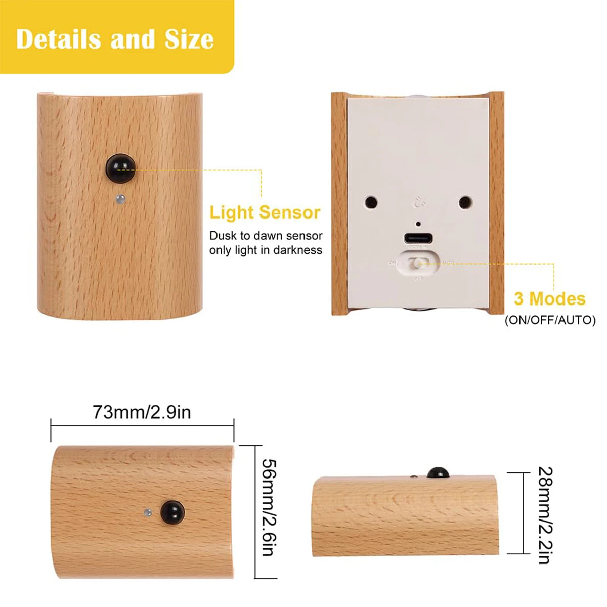 Moktan Sabai Rechargeable Motion Sensor Wall Light