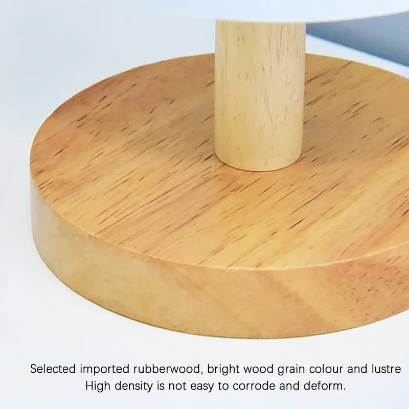 LED Square Table Lamp Dimmable Bedside Light Fabric Shade Chinese Style Decor