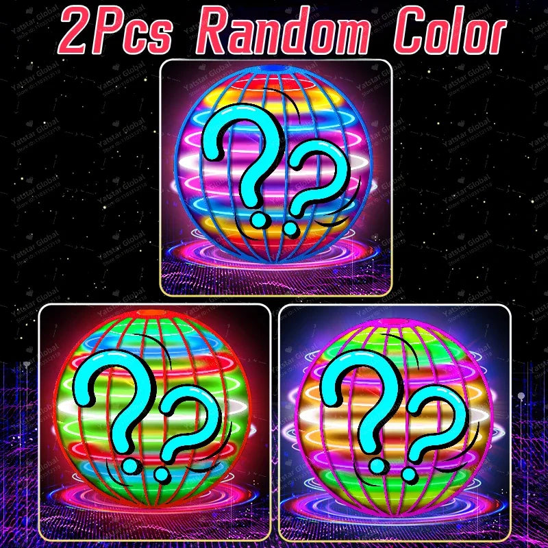 Moktan Sabai Flying LED Ball Toy for Kids – Hand Controlled 360° Rotating Cosmic Globe 2Pcs Random
