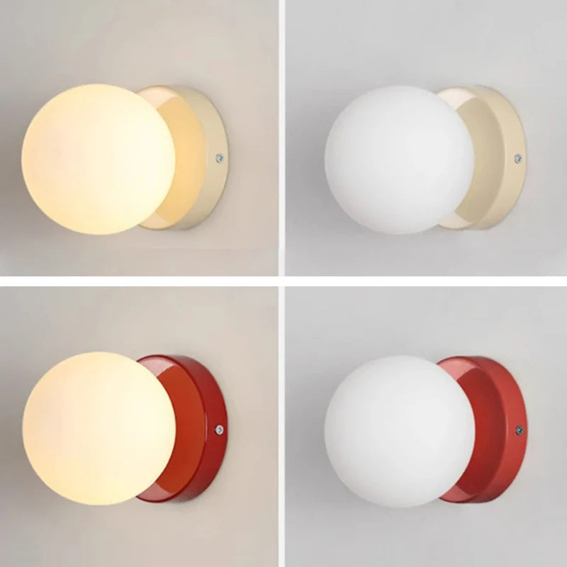 Moktan Sabai Nordic Glass LED Wall Lamp Orb Sconce for Bedroom Hallway Staircase