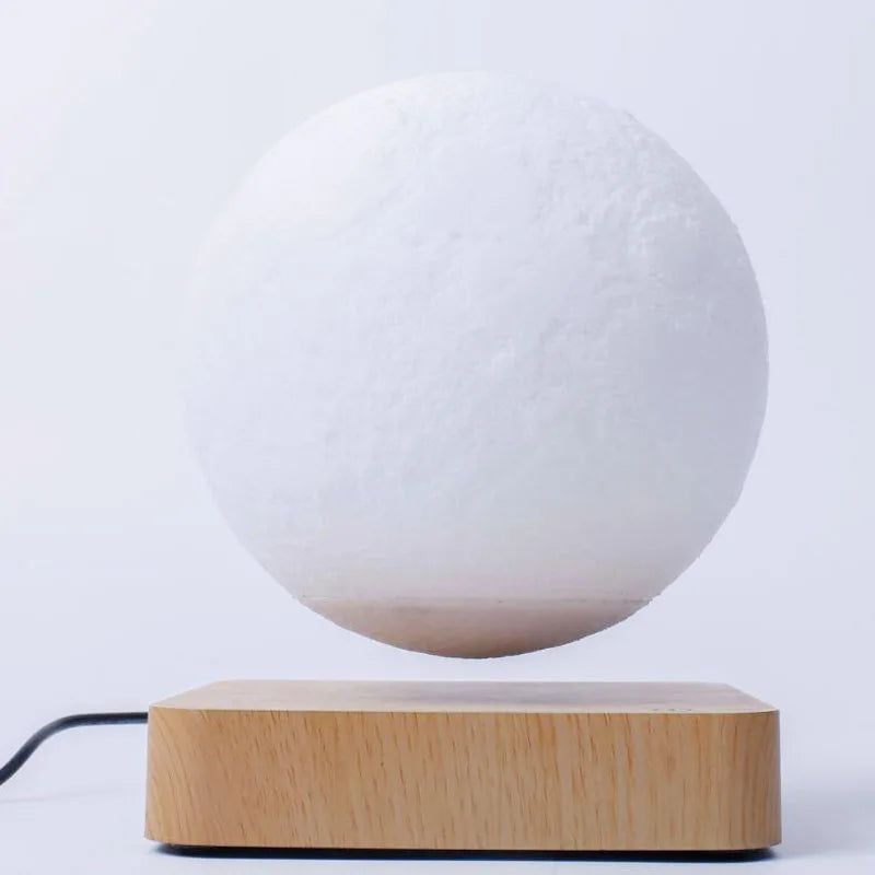 Moktan Sabai 3D Floating Moon Lamp Magnetic Levitating LED Night Light Rotating Desk Decor Moon diameter 14CM 1 US
