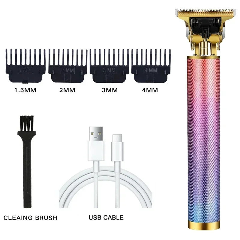 Moktan Sabai Professional Hair Clipper Beard Trimmer USB Rechargeable Barber Shaver 061-ColorfulMesh
