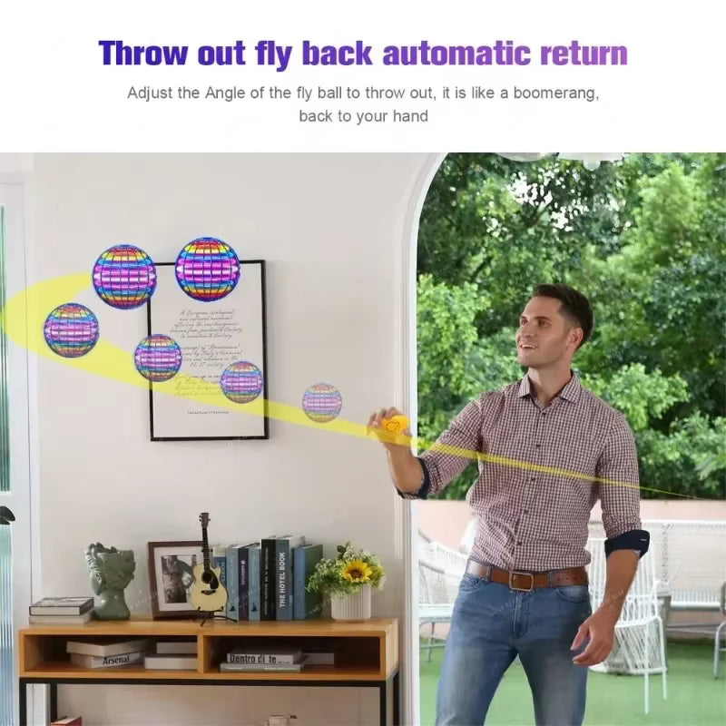 Flying Orb Boomerang Ball LED Motorized Hover Toy