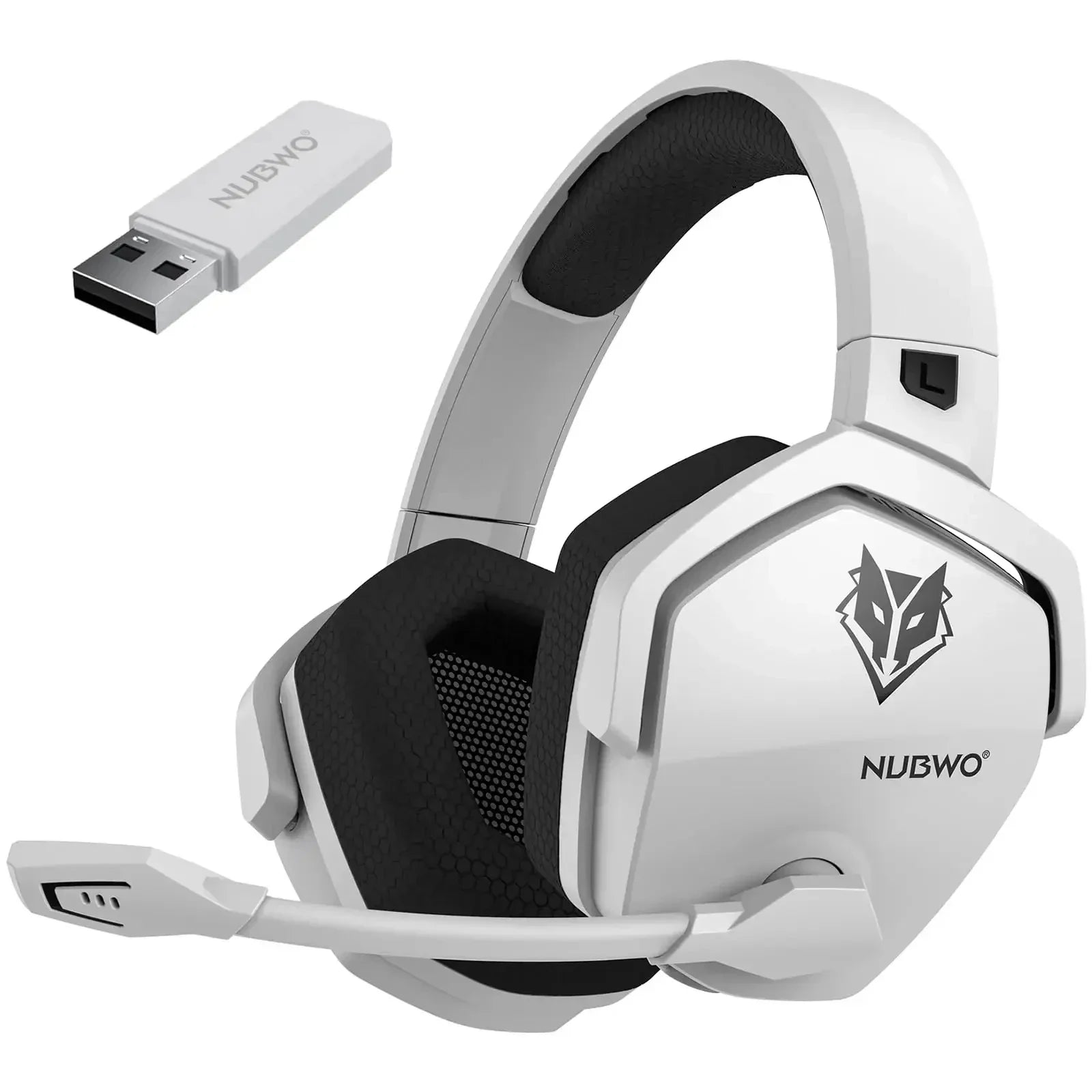 Moktan Sabai NUBWO G06 Wireless Gaming Headset Bluetooth 5.3 PS5 PC Noise Cancelling White