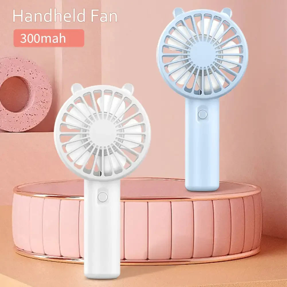Moktan Sabai Portable Hand Fan | Mini Handheld Fan with 3-Speed Airflow Control | USB Rechargeable for On-the-Go Comfort