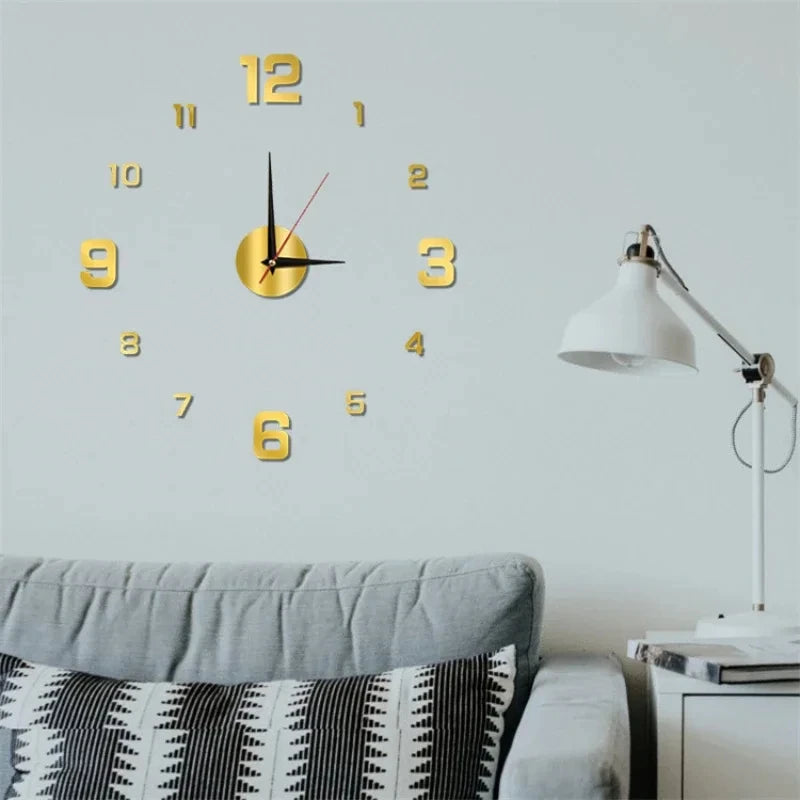 Moktan Sabai Luminous Digital Wall Clock Silent LED 3D DIY Modern Bedroom Living Room Decor Yellow 40cm