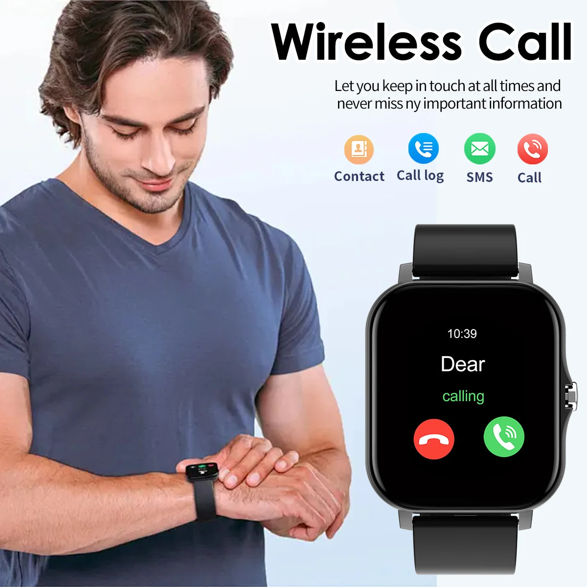 Smart Watch Bluetooth Call Touch Screen Fitness Tracker Sports Watch for Android