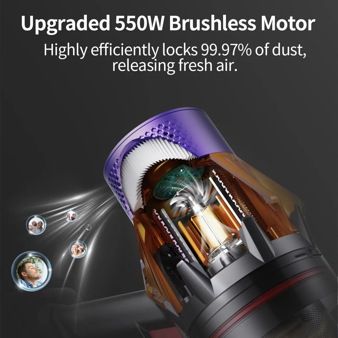 Moktan Sabai 550W Cordless Vacuum Cleaner 45000Pa Powerful Brushless Motor Handheld Home