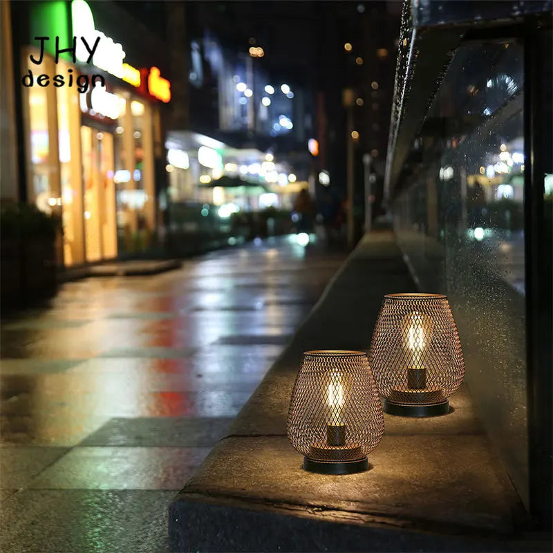 Moktan Sabai 2 Pack Cordless LED Lantern Table Lamps Battery Powered Wireless Indoor Outdoor