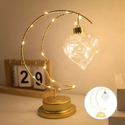 Moktan Sabai Moon Star LED Night Light Heart Iron Decor Indoor Lamp Gift Bedroom Ornament Heart