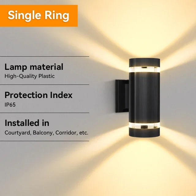Moktan Sabai LED Outdoor Waterproof Wall Light | E27 Exterior Porch Stair Lamp Fixture Single Cylinder