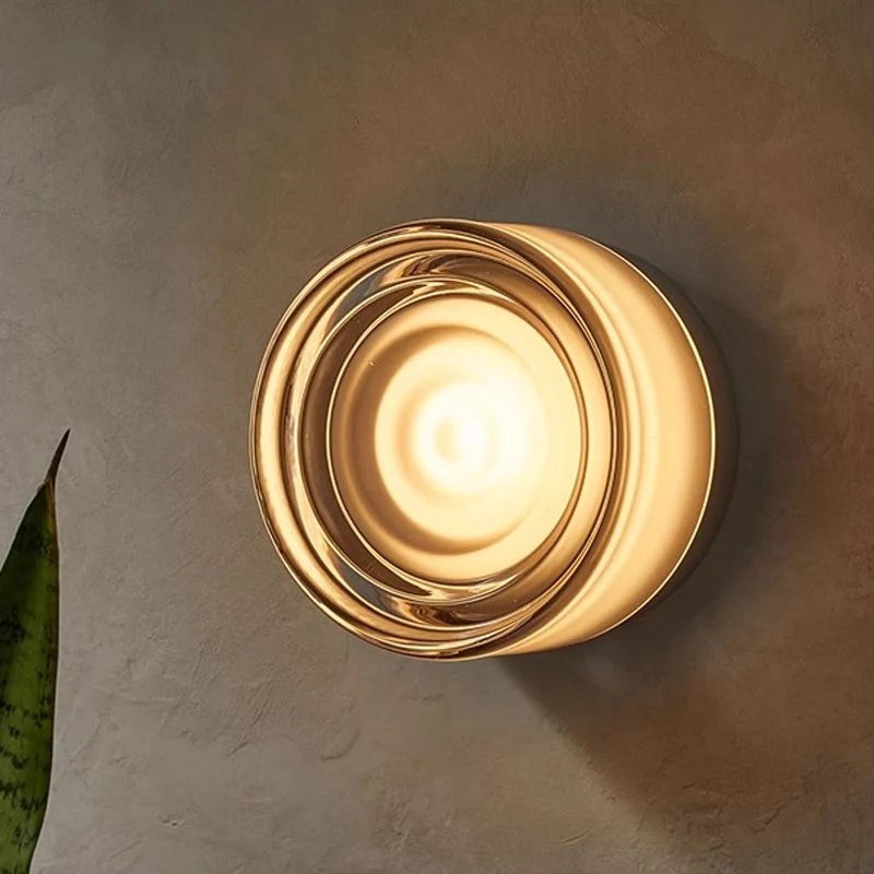 Moktan Sabai Modern LED Wall Sconce Amber Glass Living Room Bedroom Corridor Decor Light
