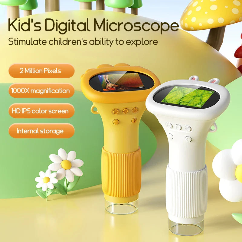 Moktan Sabai Kids Handheld Microscope 1000X Magnification – Portable STEM Science Toy