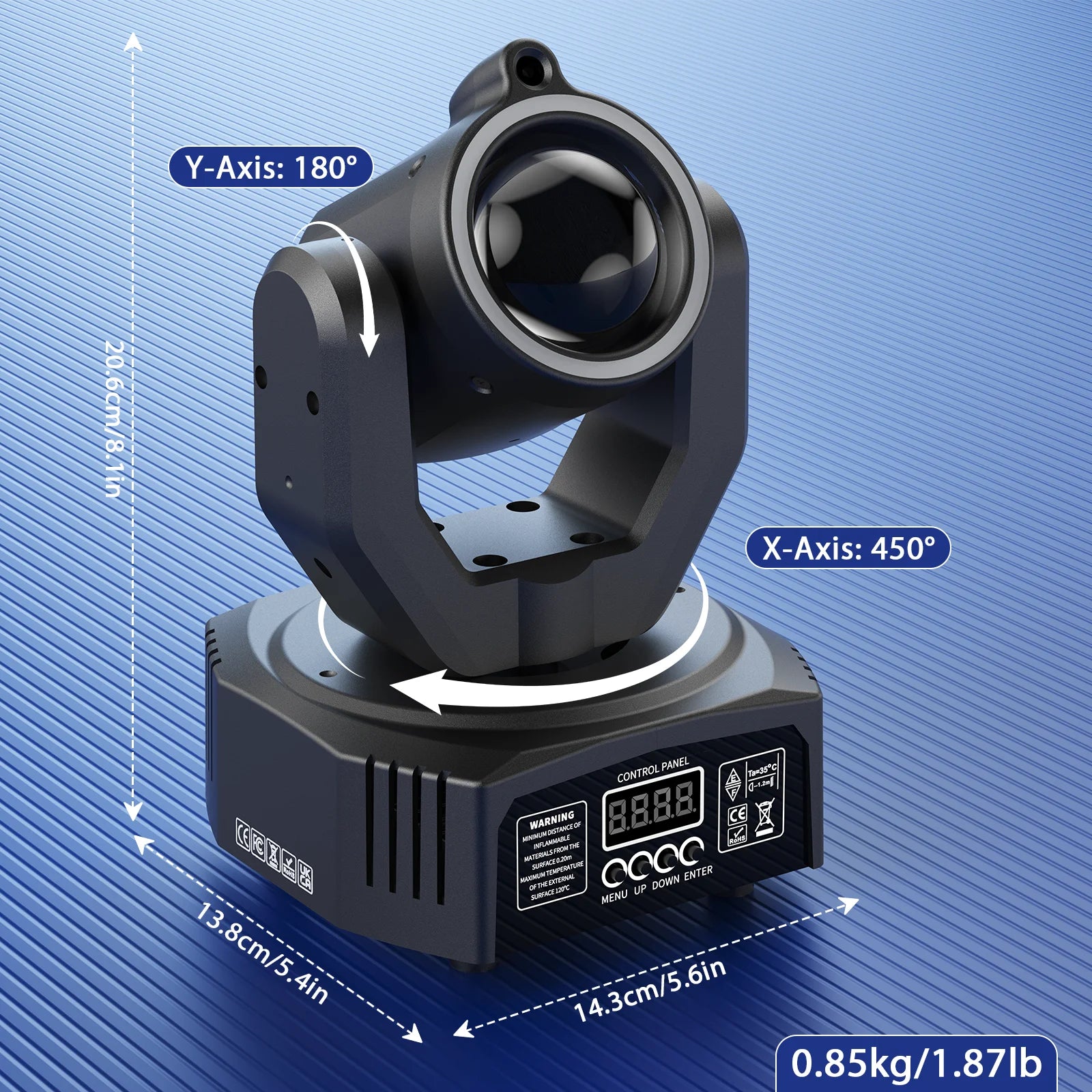 Moktan Sabai U'King 30W Mini Moving Head LED RGBW Spot Beam Stage Light DMX DJ Party Disco