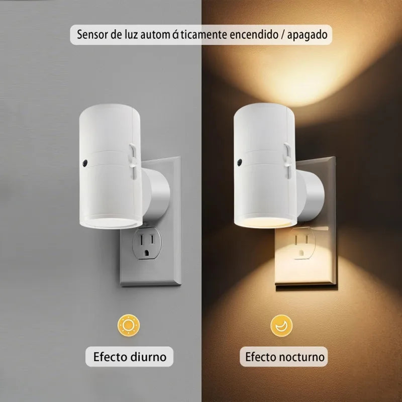 Moktan Sabai Plug In Night Light Dusk to Dawn Sensor Adjustable Brightness Stair Hallway